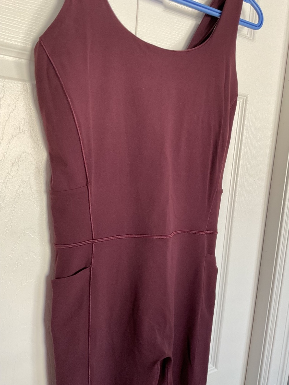 Athleta Burgundy Cropped Jumpsuit - Picture 3 of 9